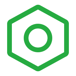 Green hexagon with circle inside
