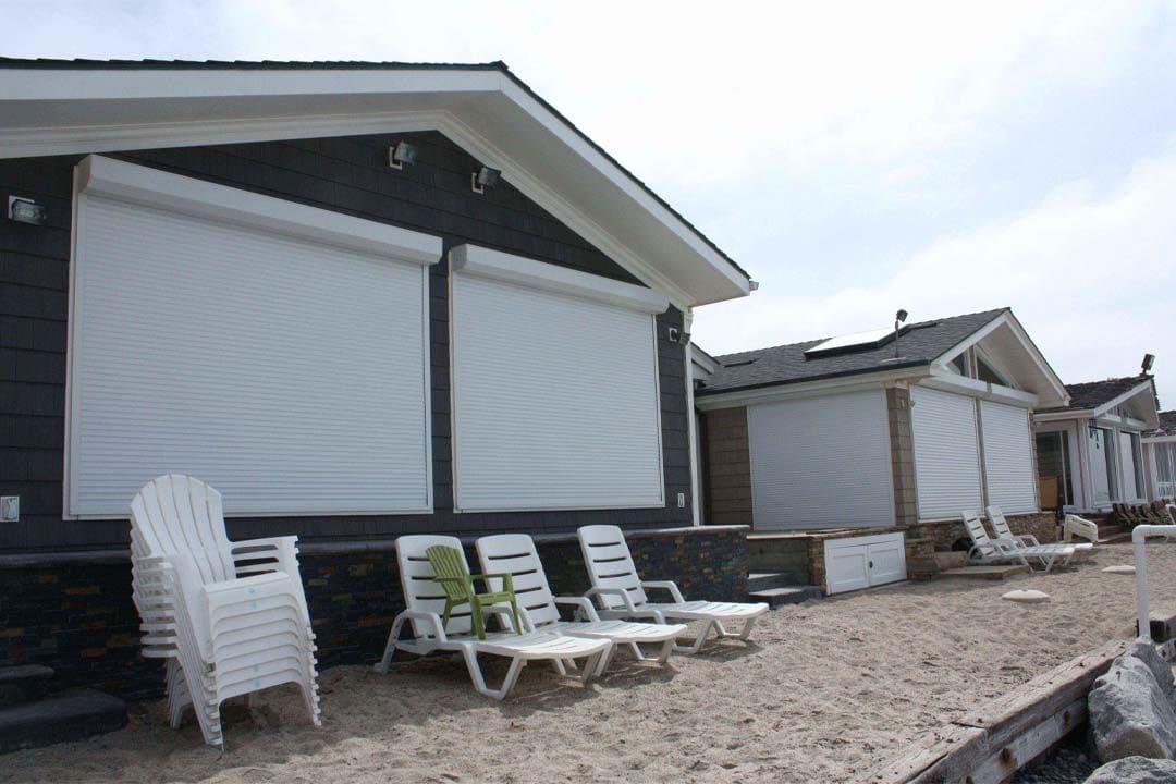 Coastal home with patio furniture