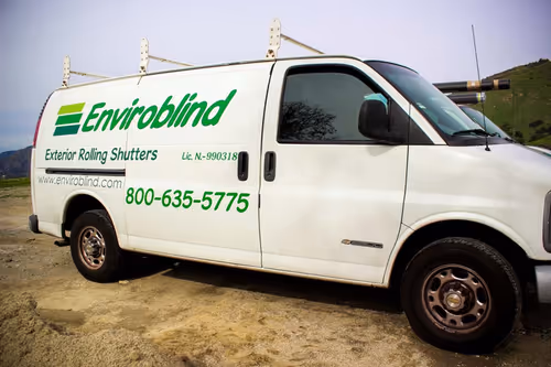 Exterior rolling shutters service van