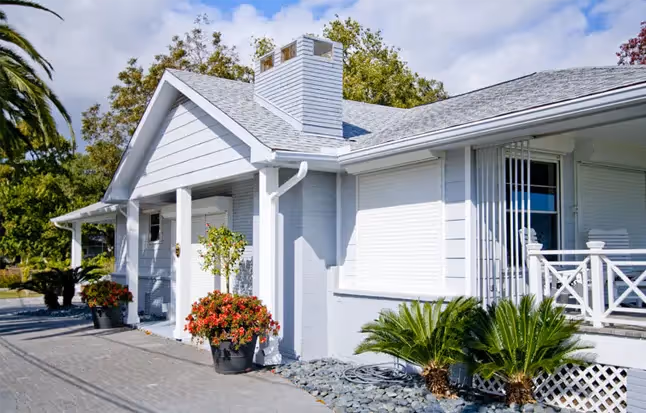 Bright suburban home with chimney