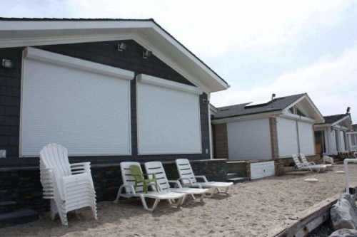 Coastal home with patio furniture