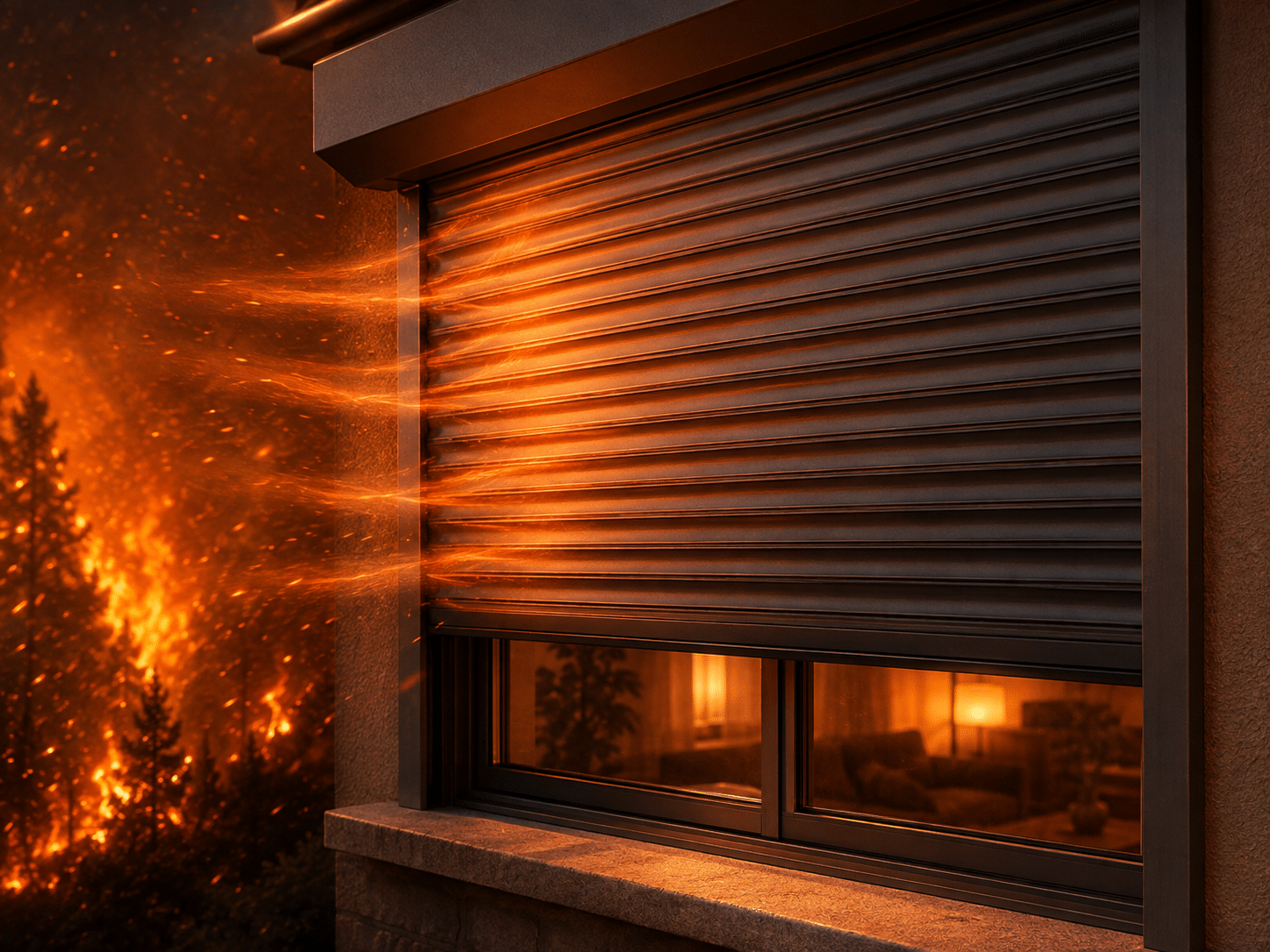 rolling security shutter resisting wildfire
