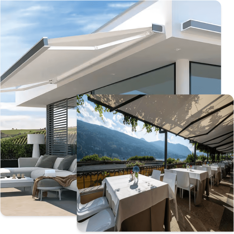 Elegant patio dining with scenic views